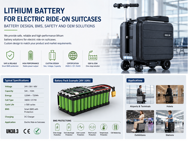 Lithium battery PACK for electric ride-on suitcase with BMS and OEM design.png